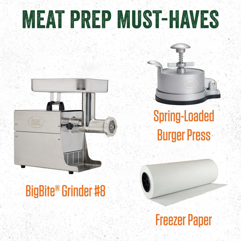 LEM freezer sheets support burger press shaping for consistent patties