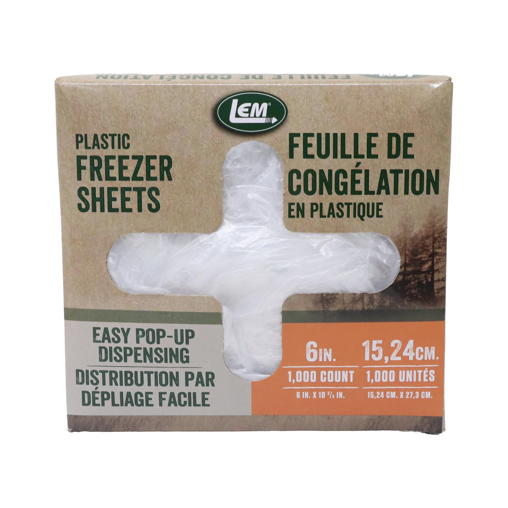LEM freezer sheets shown in a convenient pop-up dispenser box for easy use