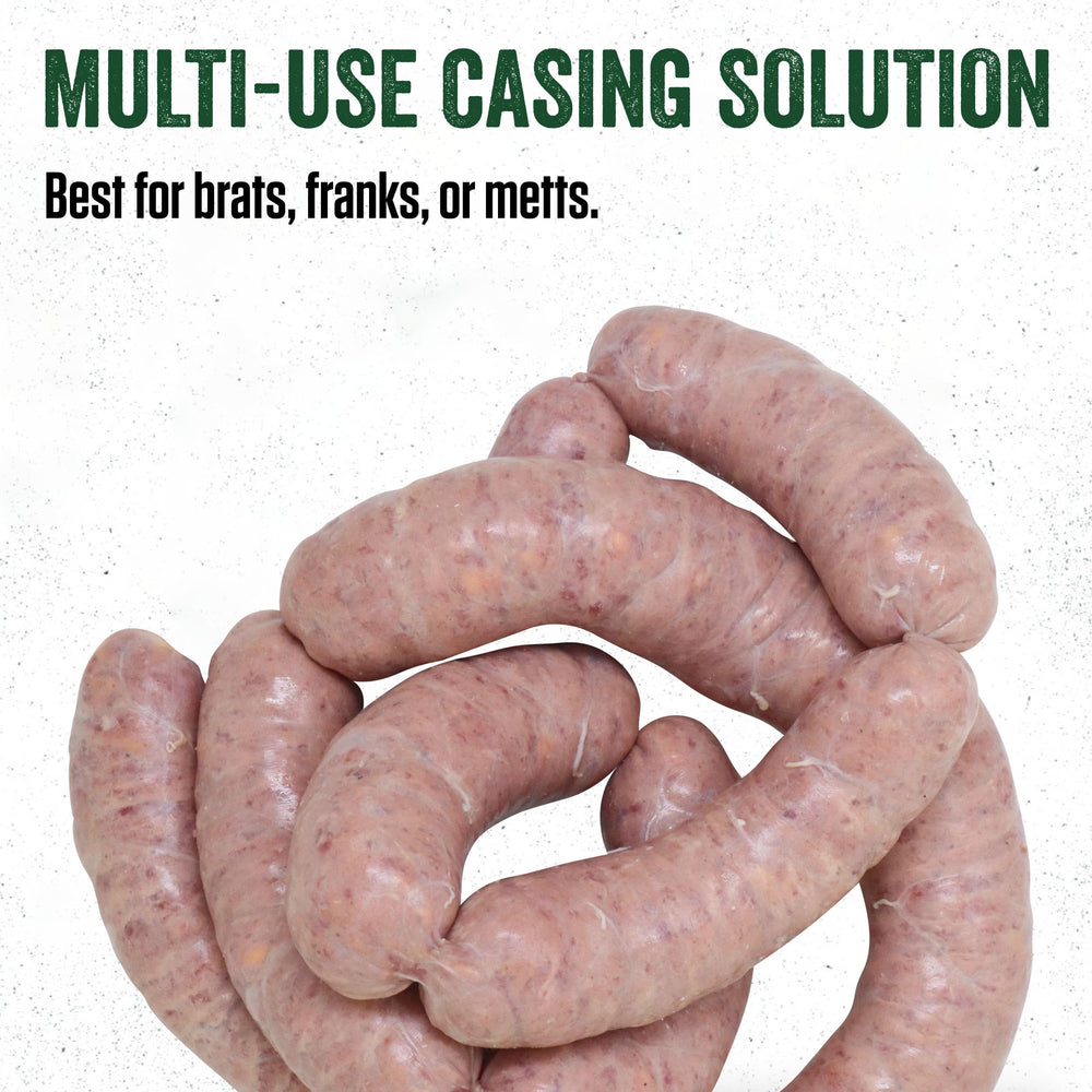 Soak 2-8 hours with LEM casings to reach soft, pliable texture