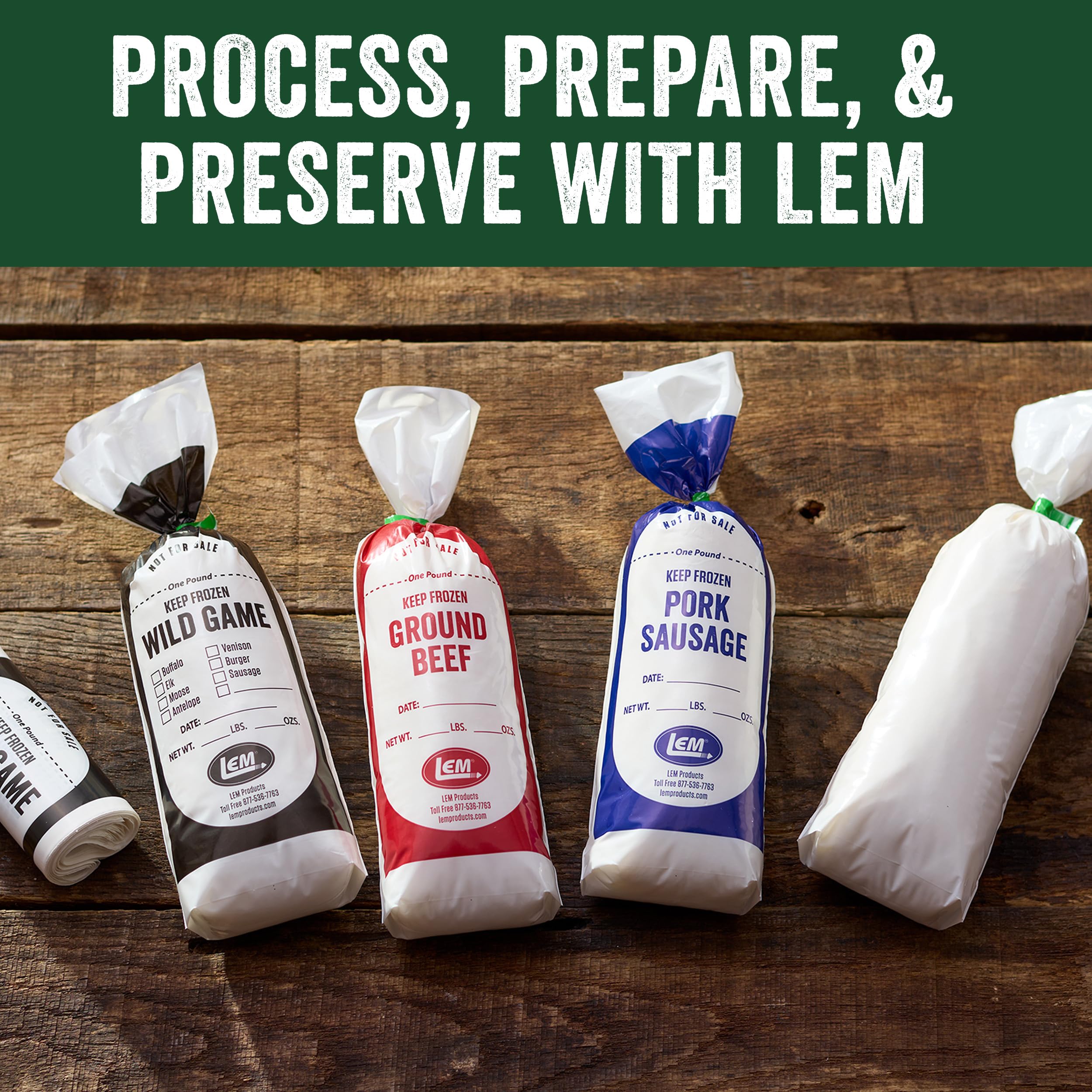 LEM Wild Game Bags front designs include buffalo, elk, moose, antelope, venison for clear labeling.