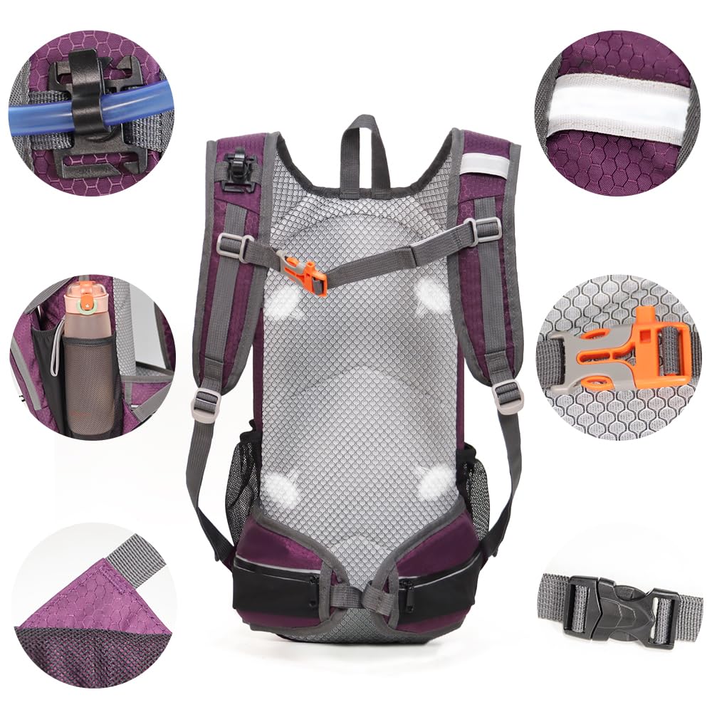Lemuvlt hiking daypack 15L reflective logo for night visibility.