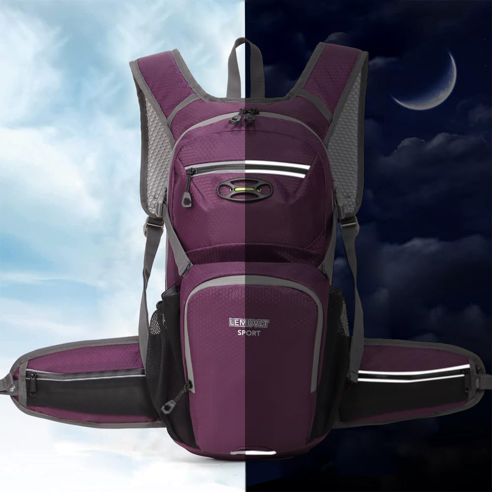 Lemuvlt hiking daypack 15L zipper detail protects essentials.
