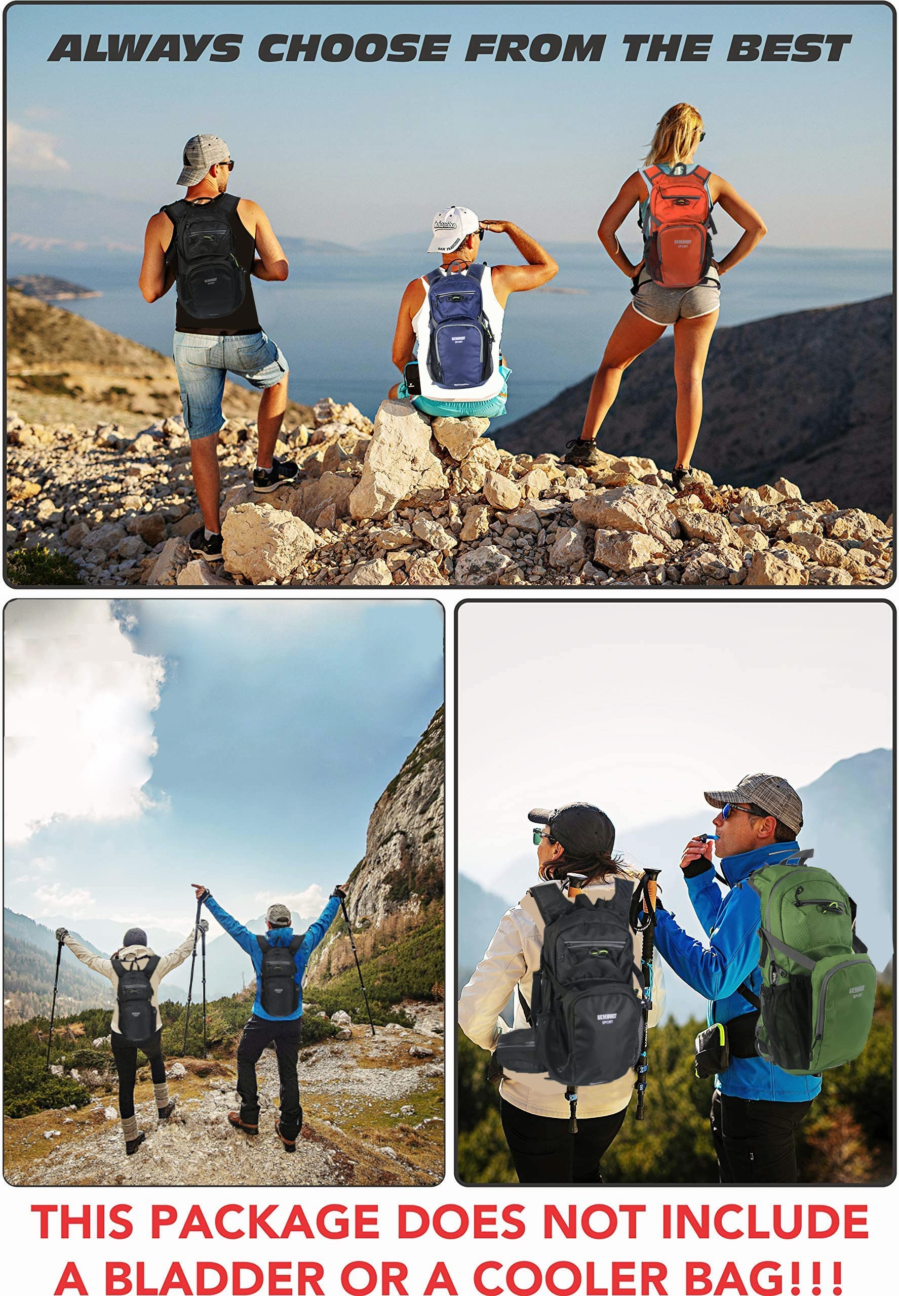 Lemuvlt Hiking Daypack15L olive back view highlighting breathable honeycomb back panel