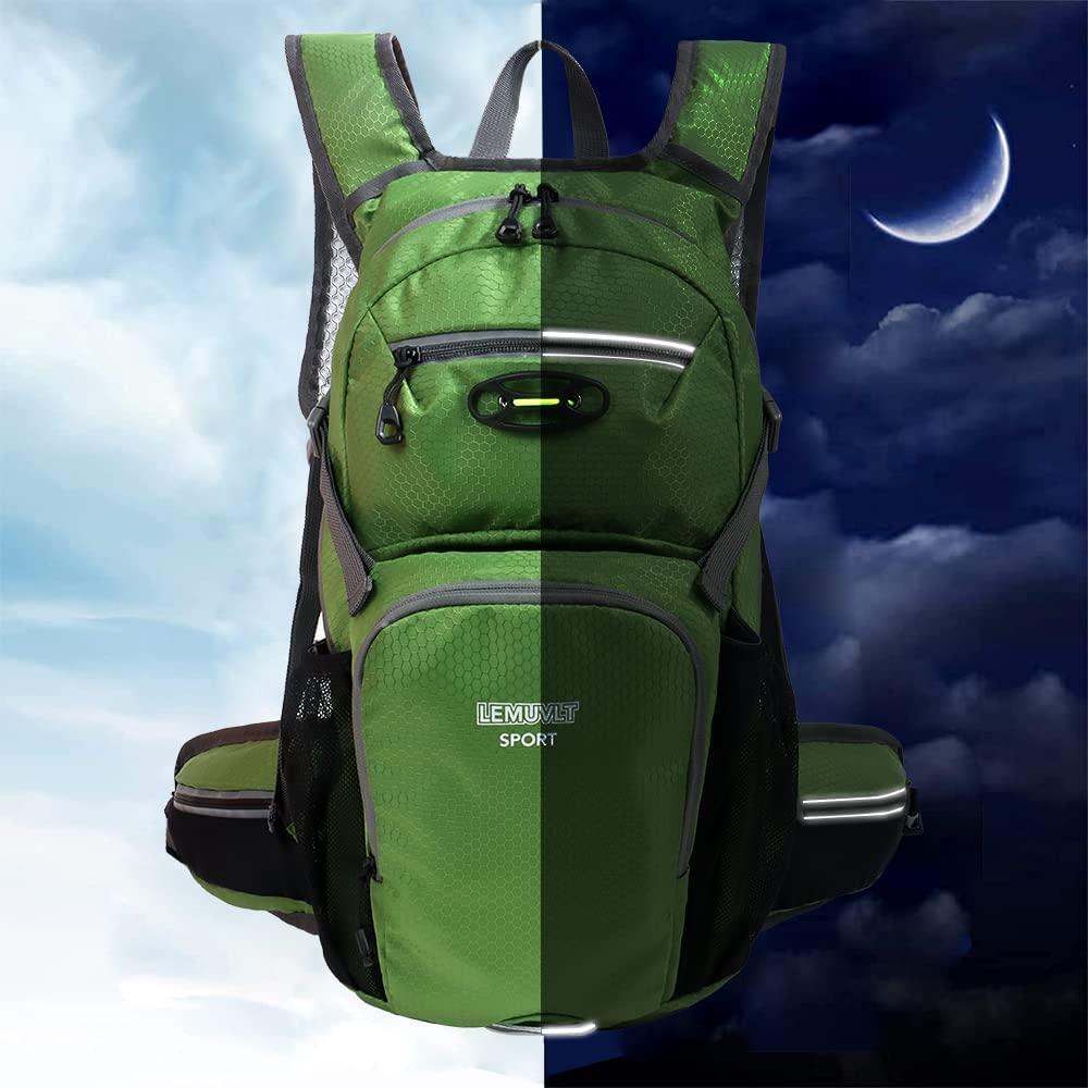 Lemuvlt Daypack olive multiple zip pockets for organizing essentials
