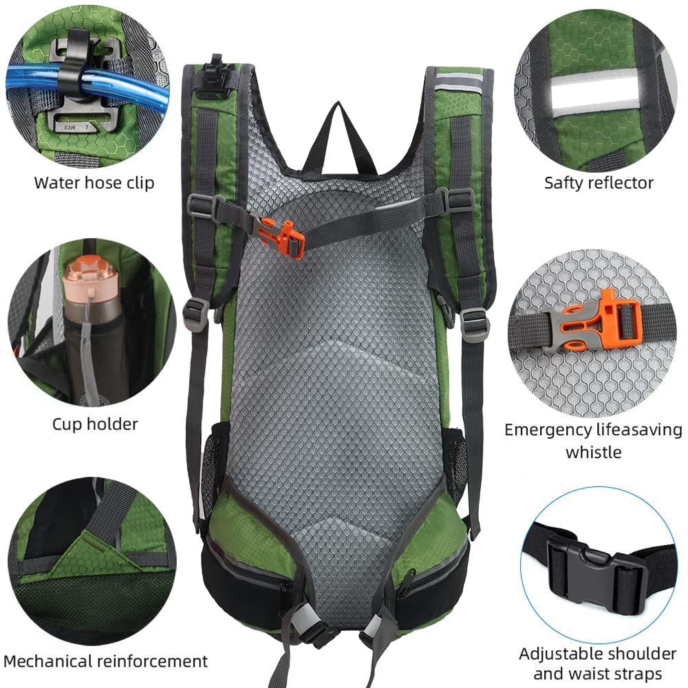 Lemuvlt Daypack olive reflective logo enhances visibility at night