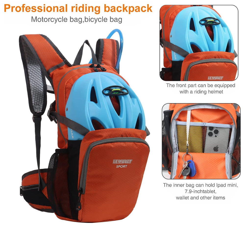 Lemuvlt Small Hiking Daypack 15L back panel offers breathable comfort on hot days