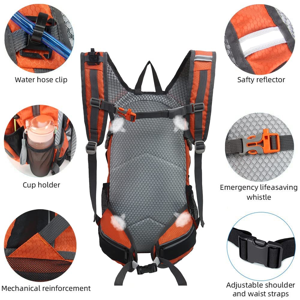 Lemuvlt Small Hiking Daypack 15L insulated pocket preserves hydration coolness on warm days