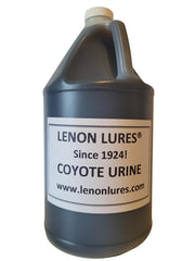 Lenon Lures Pure Coyote Urine gallon jug, ideal for hunting, trapping, and garden protection