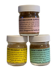Lenon Lures water trapping pack attracts muskrats, mink, and raccoons at water and dry sets.