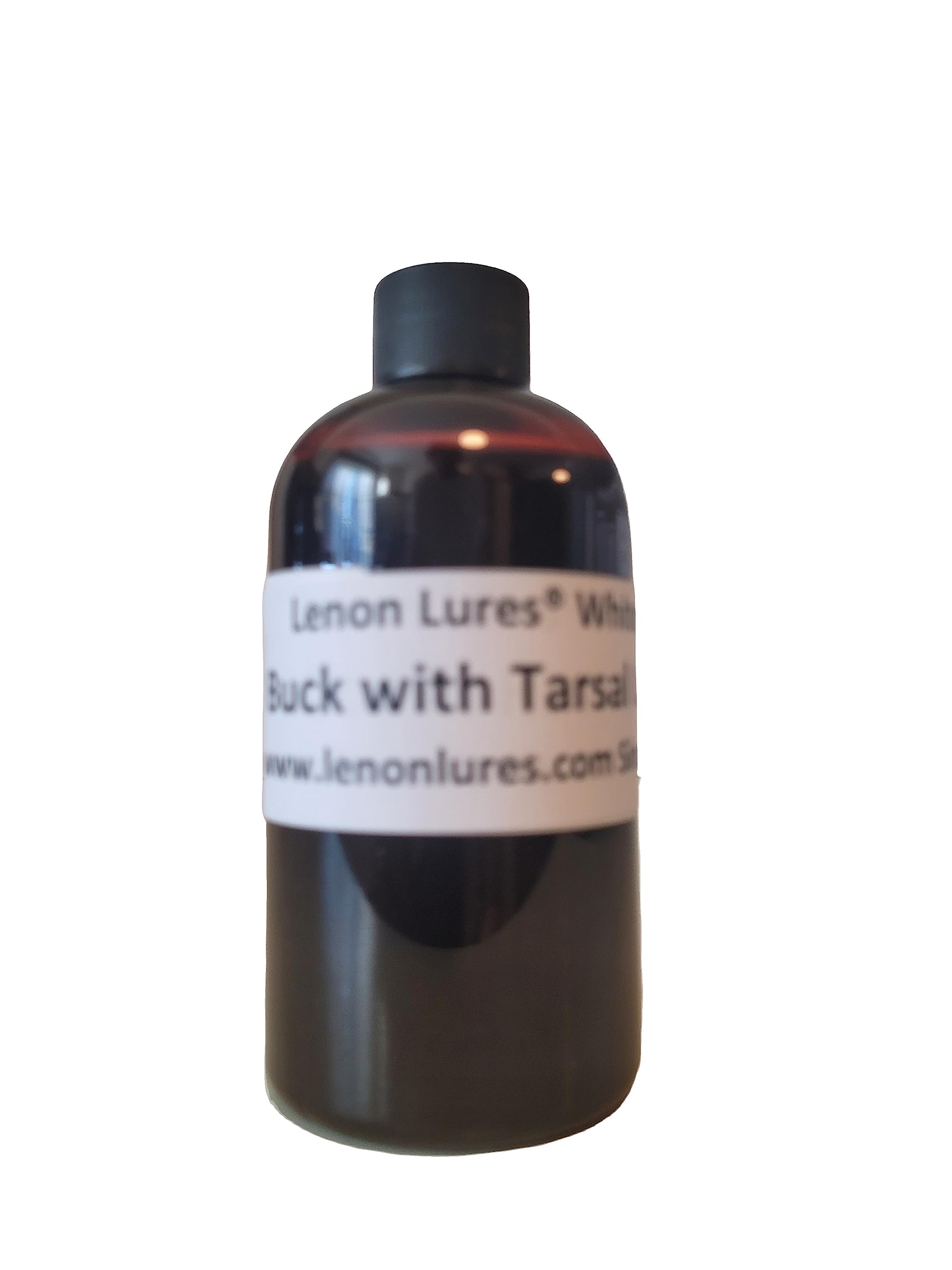 Lenon Lures Whitetail Buck Urine with Tarsal Gland bottle enhances deer scent trails for hunting and scouting.
