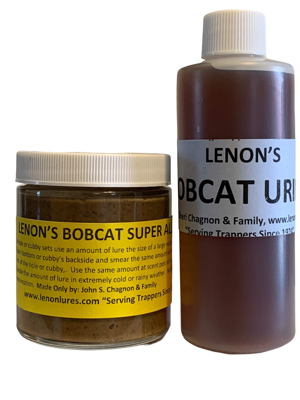 Lenon's Bobcat Trappers Special lure and urine bottle attracts bobcats at trapping sites