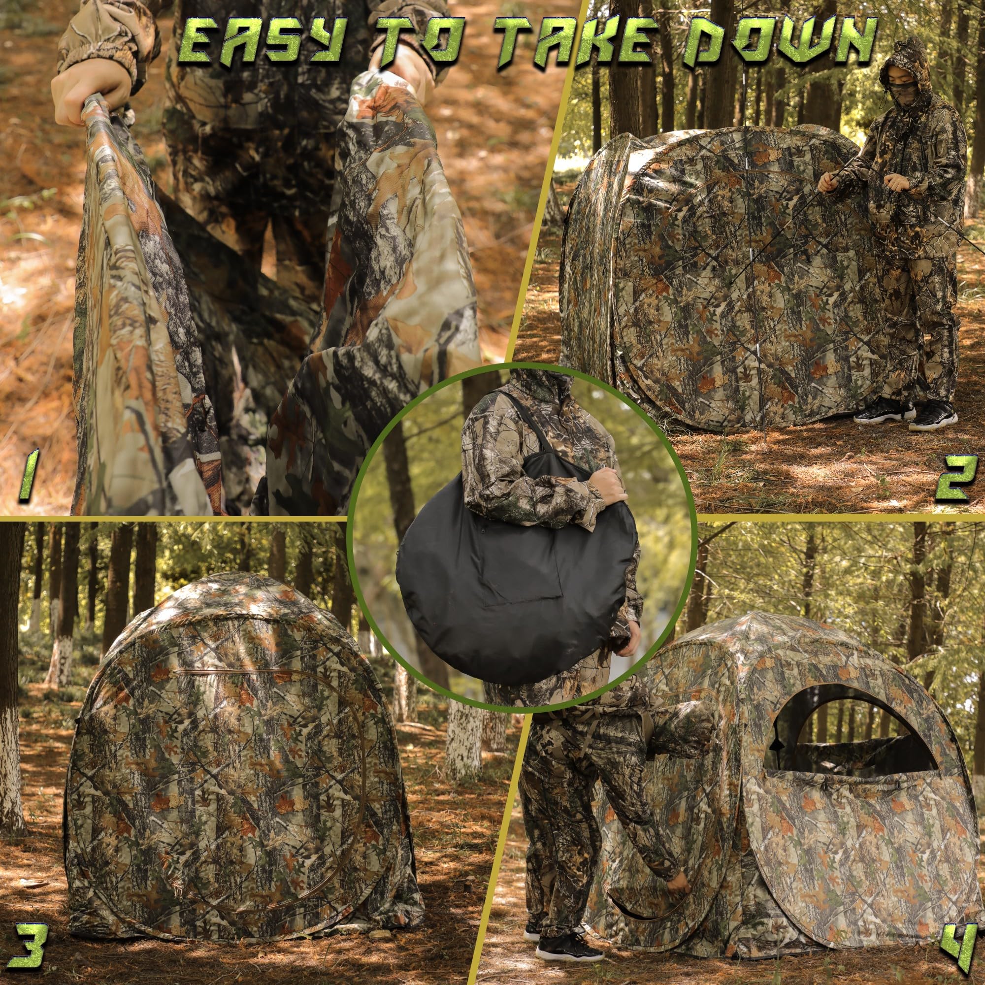 Lenotos hub-frame durability in windy conditions for stable concealment