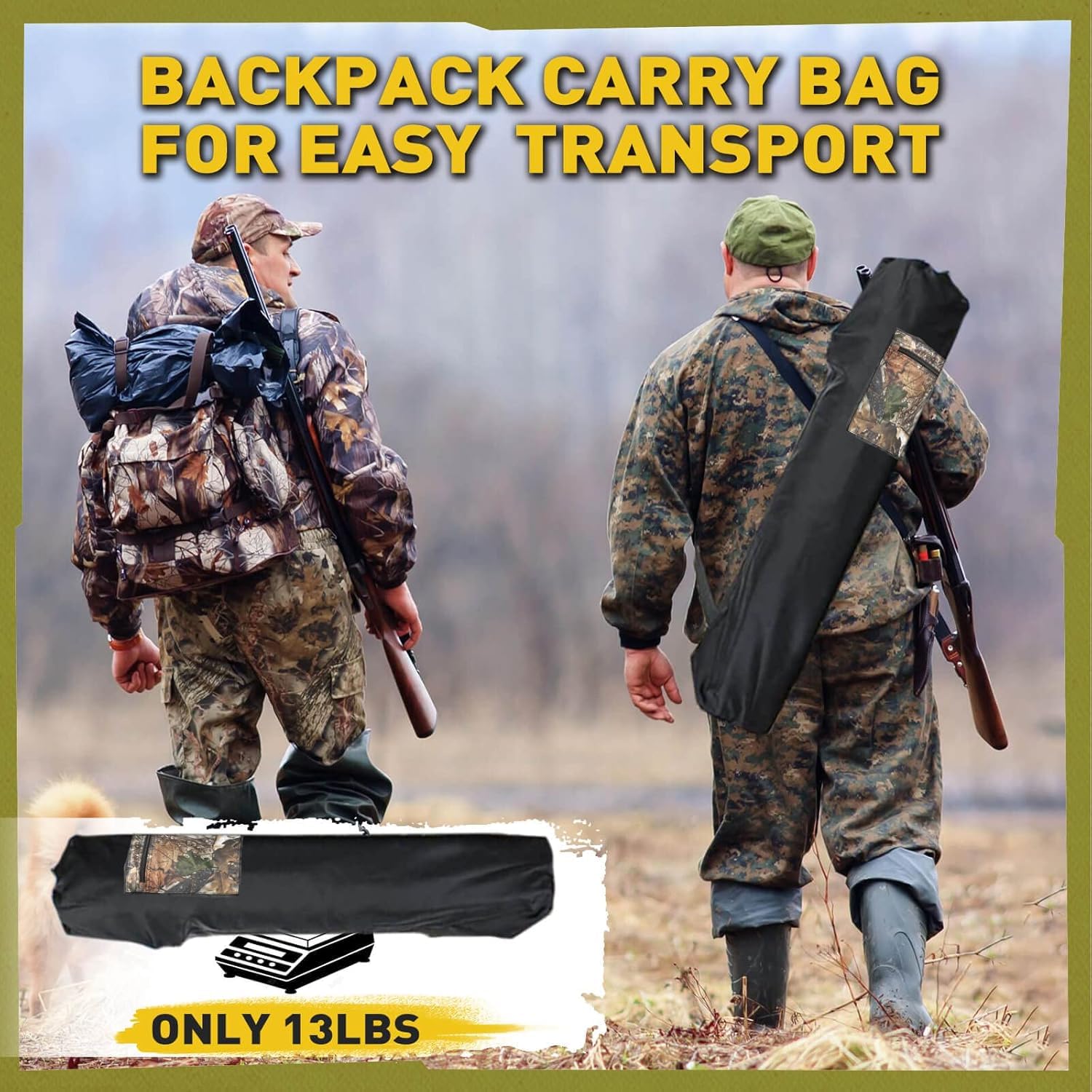 Lenotos hunting blind 58x58 base ensures stable, roomy setup.