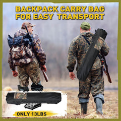 Lenotos hunting blind 58x58 base ensures stable, roomy setup.