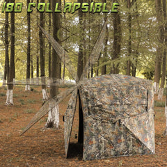 Lenotos hunting blind interior height of 65 inches for comfortable long sits.