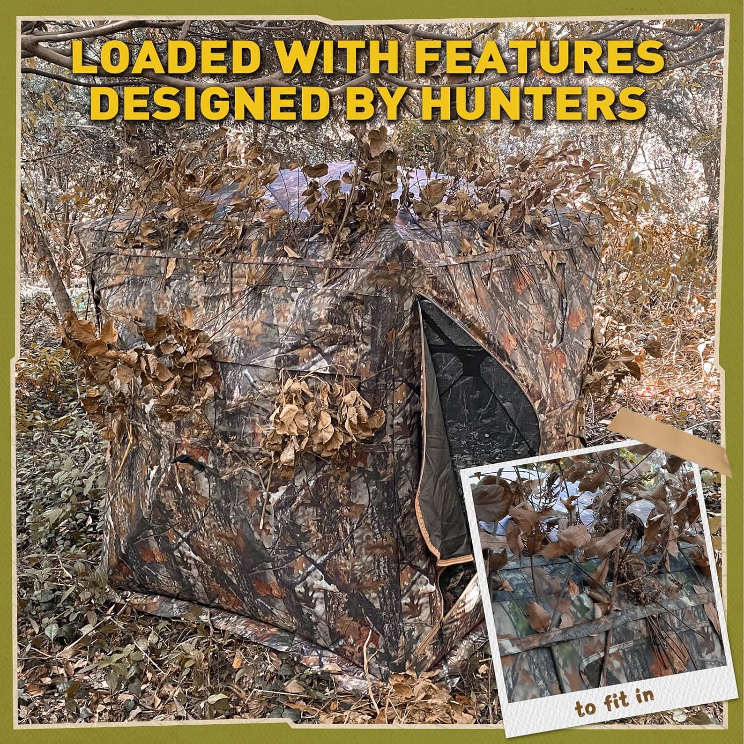 Lenotos hunting blind reinforced stitching and stress points survive rugged use.