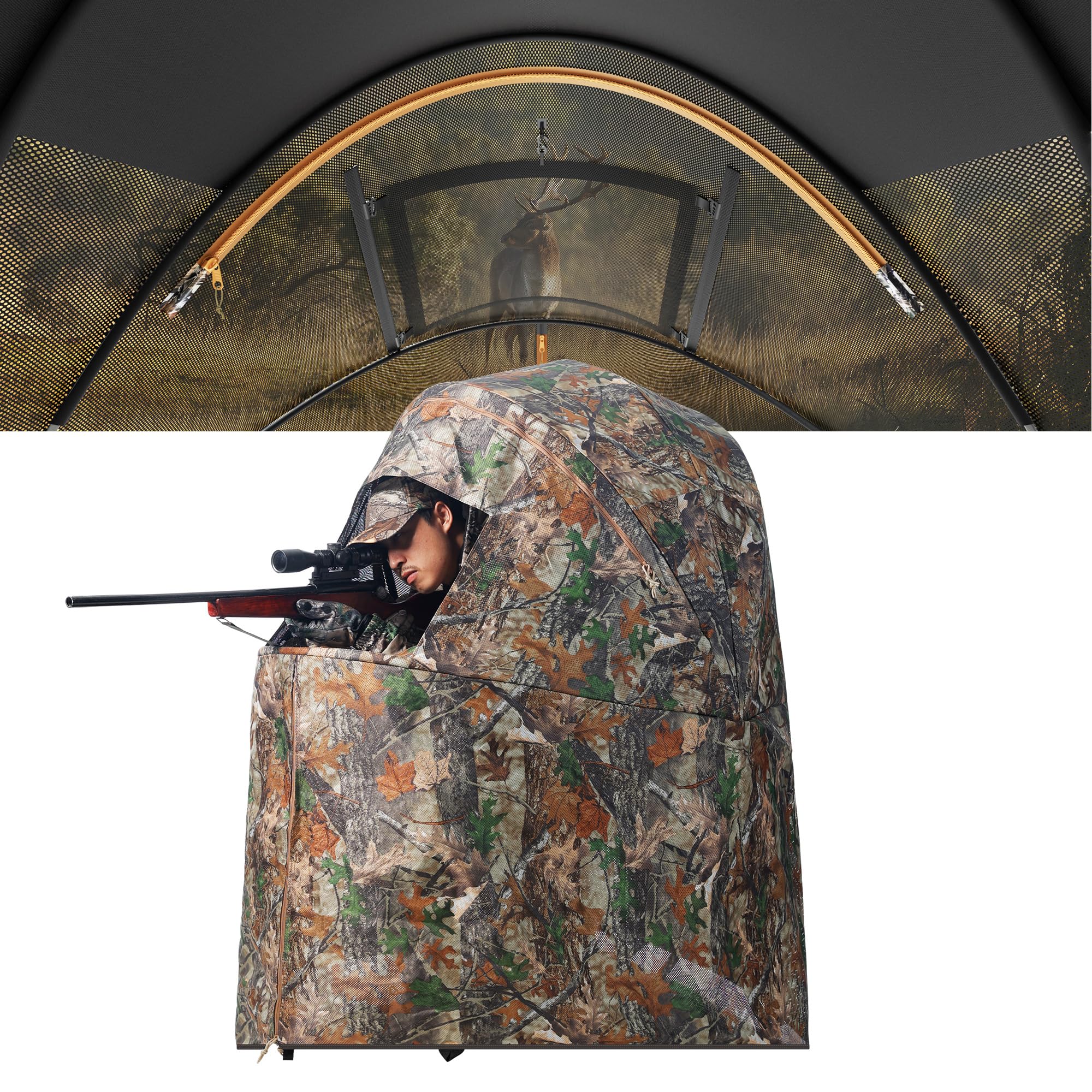 Lenotos lightweight 1-person blind folded for ultra-compact portability during remote hunts.
