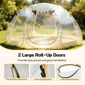 Lenotos screen doors with zippered access enhance ventilation while keeping insects out.