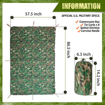 Lenotos Woobie Blanket shown in compression bag ready for backpacking.