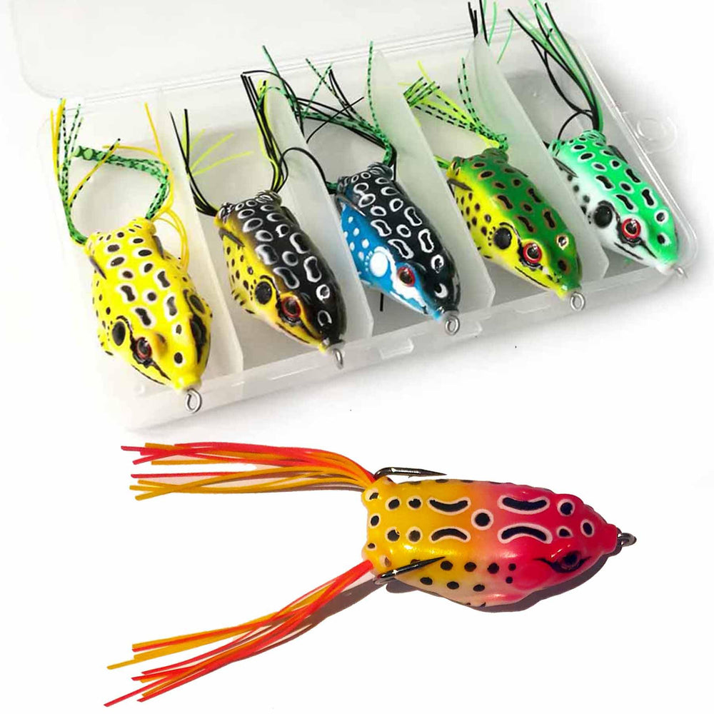 LENPABY 6pcs Topwater Frog Lure - front view
