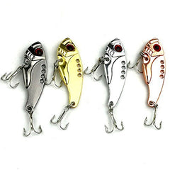 LENPABY 8pcs small metal vib fishing lure - 3.5cm bass crankbait - side profile