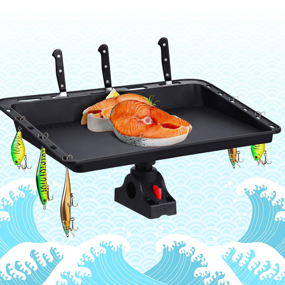 Rod holder integrated with cutting board