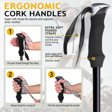 Lenzik EVA grip with padded straps delivers all-day comfort on steep climbs
