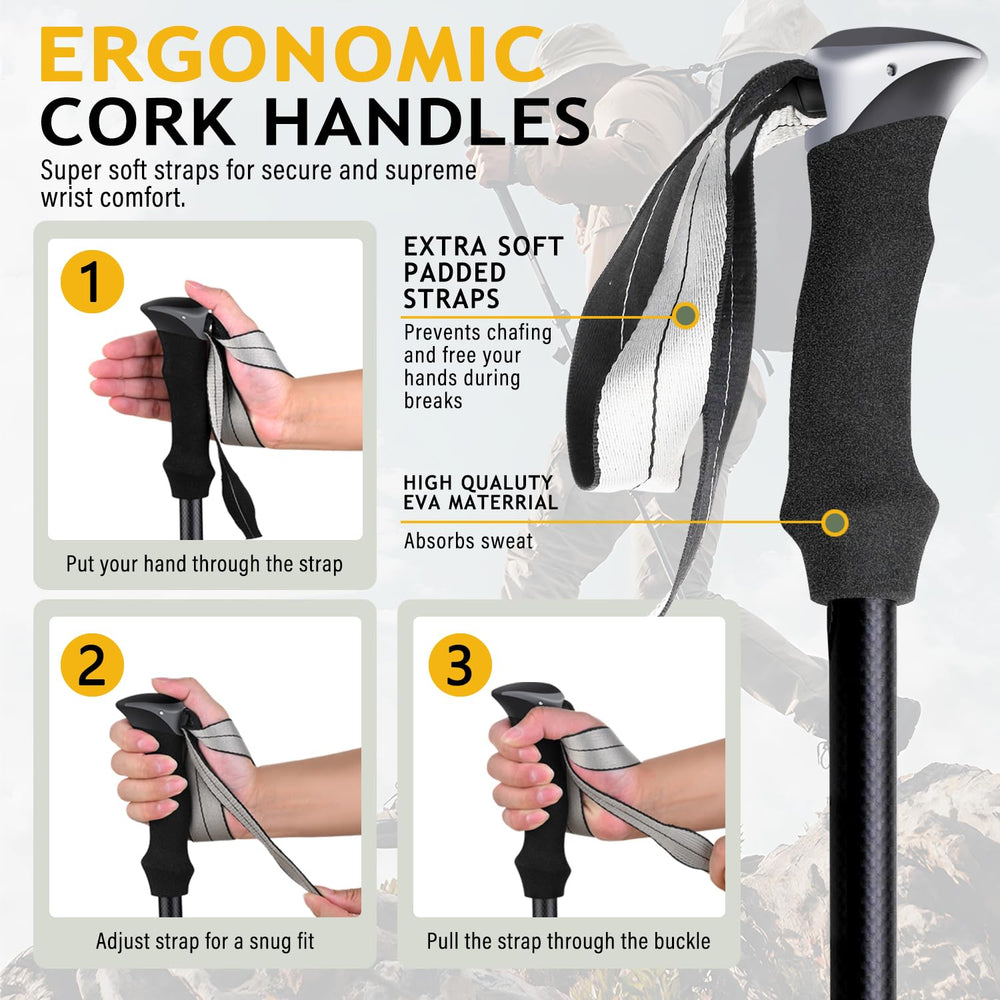 Lenzik EVA grip with padded straps delivers all-day comfort on steep climbs