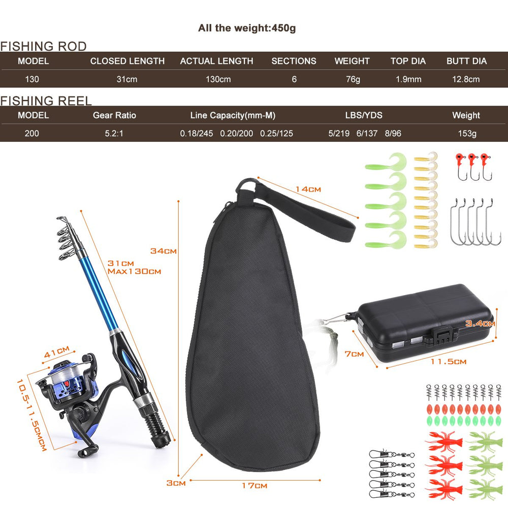 64-piece fishing accessories kit in box