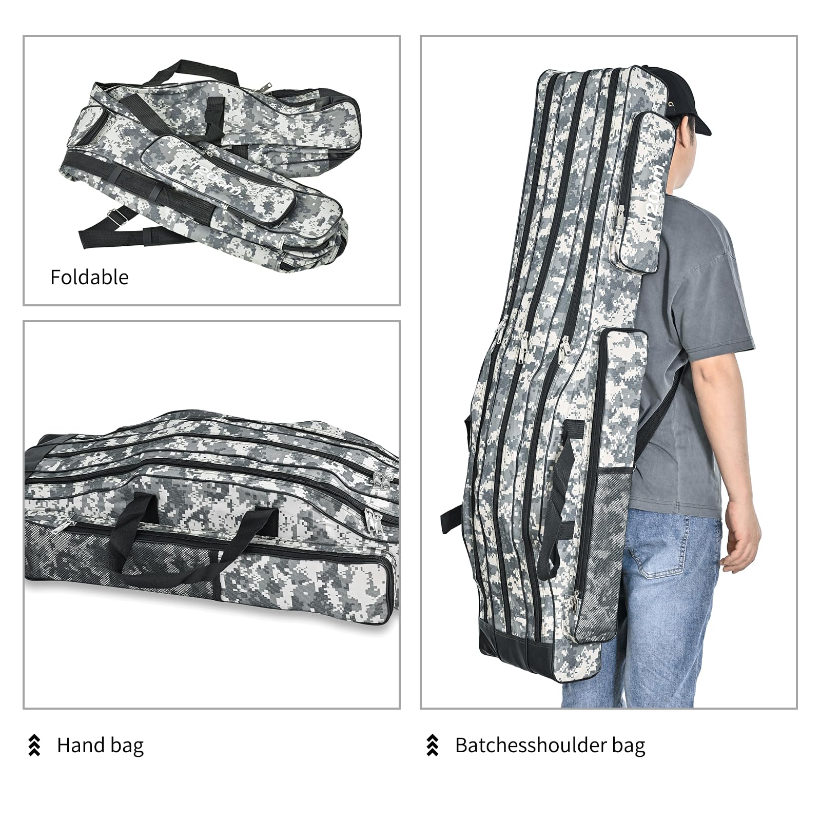 LEOFISHING adjustable shoulder strap reduces carrying effort.