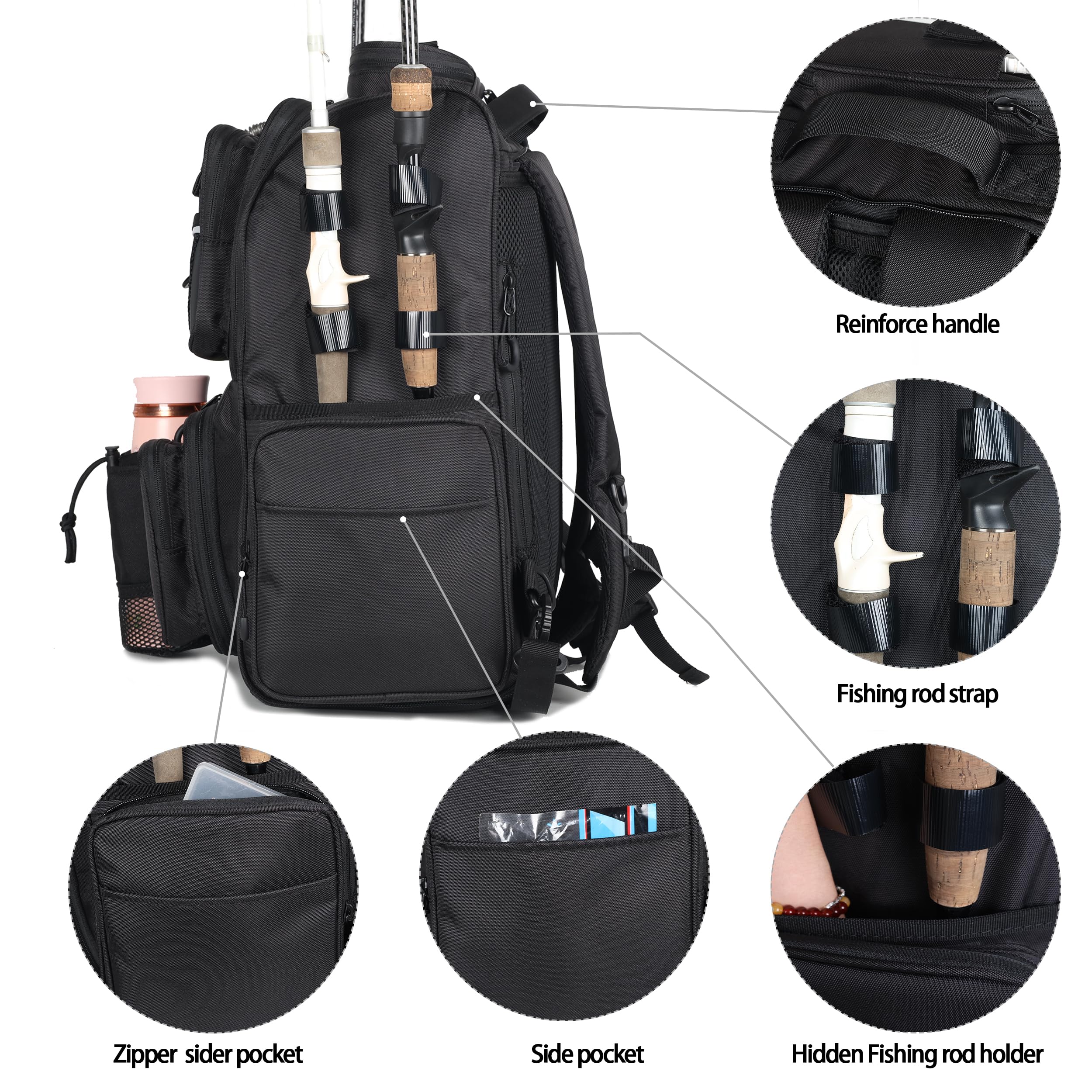 40L capacity with 15 pockets for gear organization