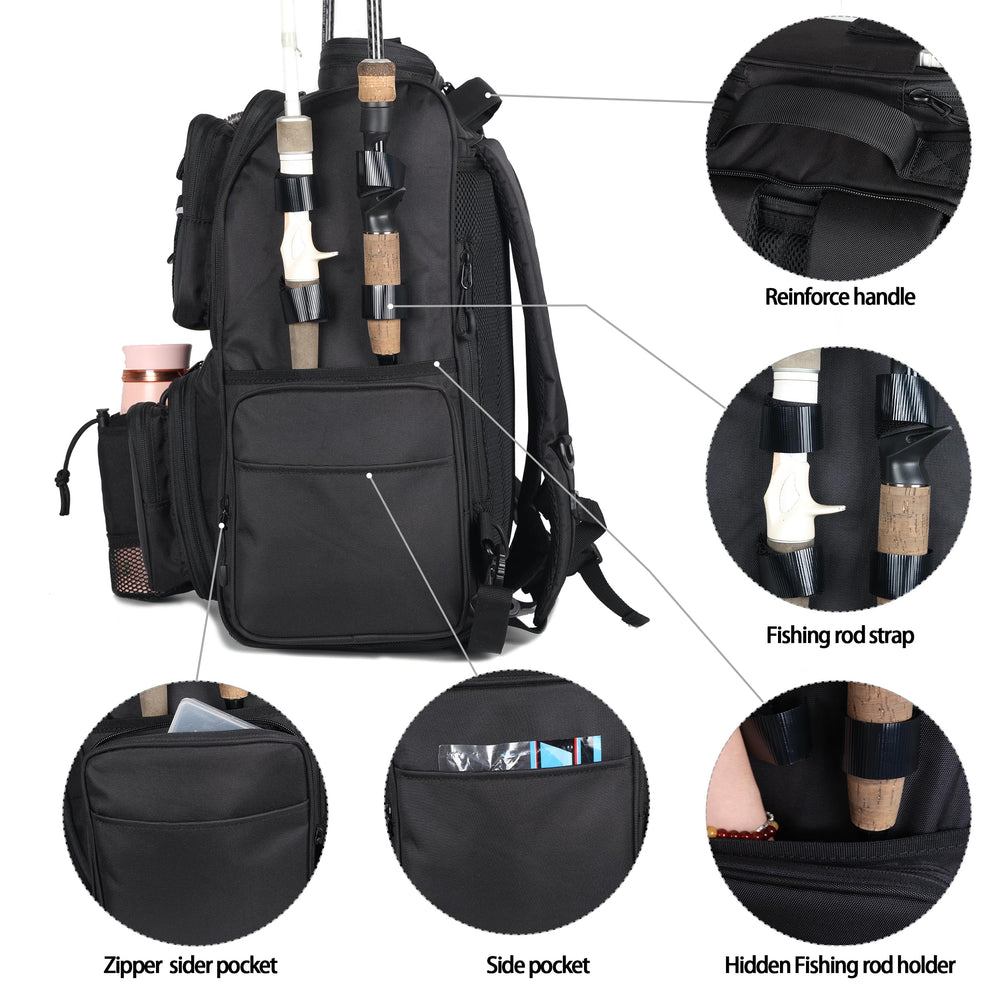 40L capacity with 15 pockets for gear organization