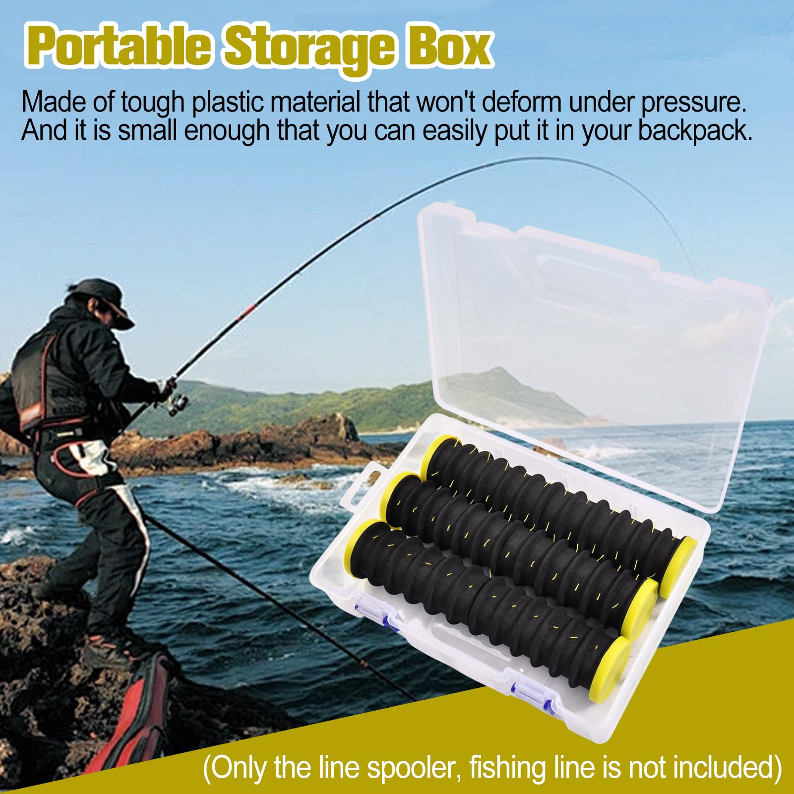 LEONTOOL compact box fits in a backpack for on-the-go fishing