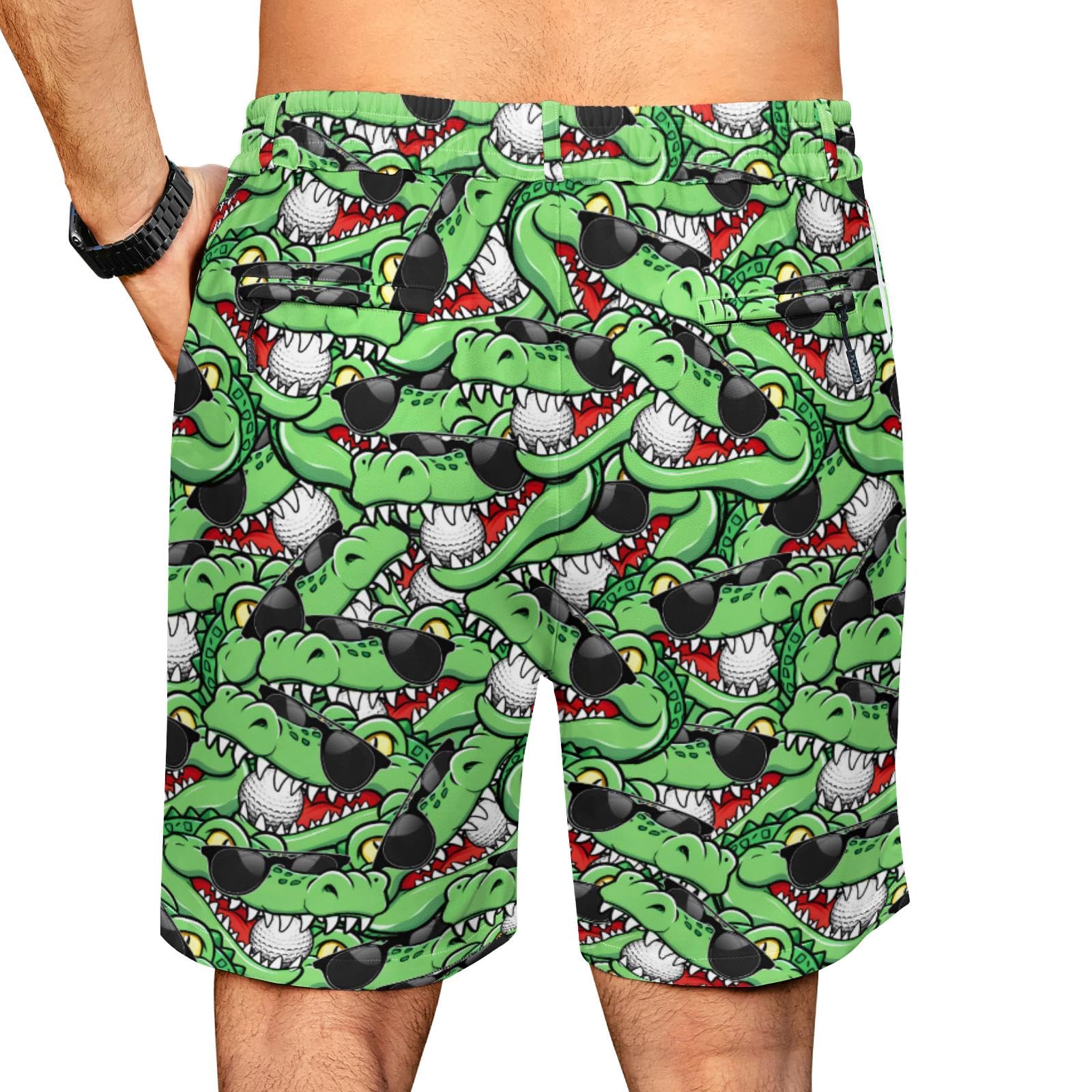 LEOPOM Alligator shorts' snag-fit elastic waist keeps shirts tucked during bends.