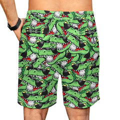 LEOPOM Alligator shorts' snag-fit elastic waist keeps shirts tucked during bends.