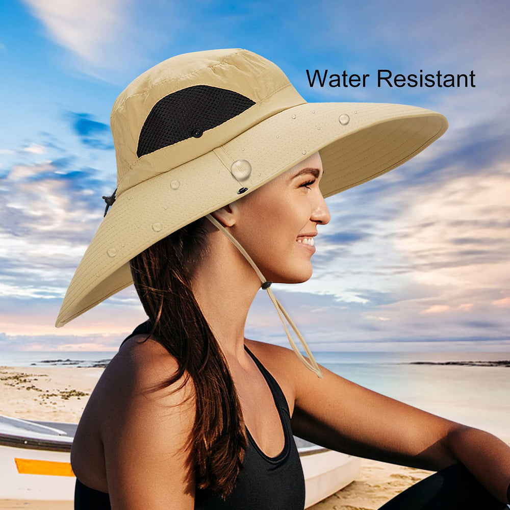 Leotruny adjustable chin strap hat ensures secure fit on windy days.