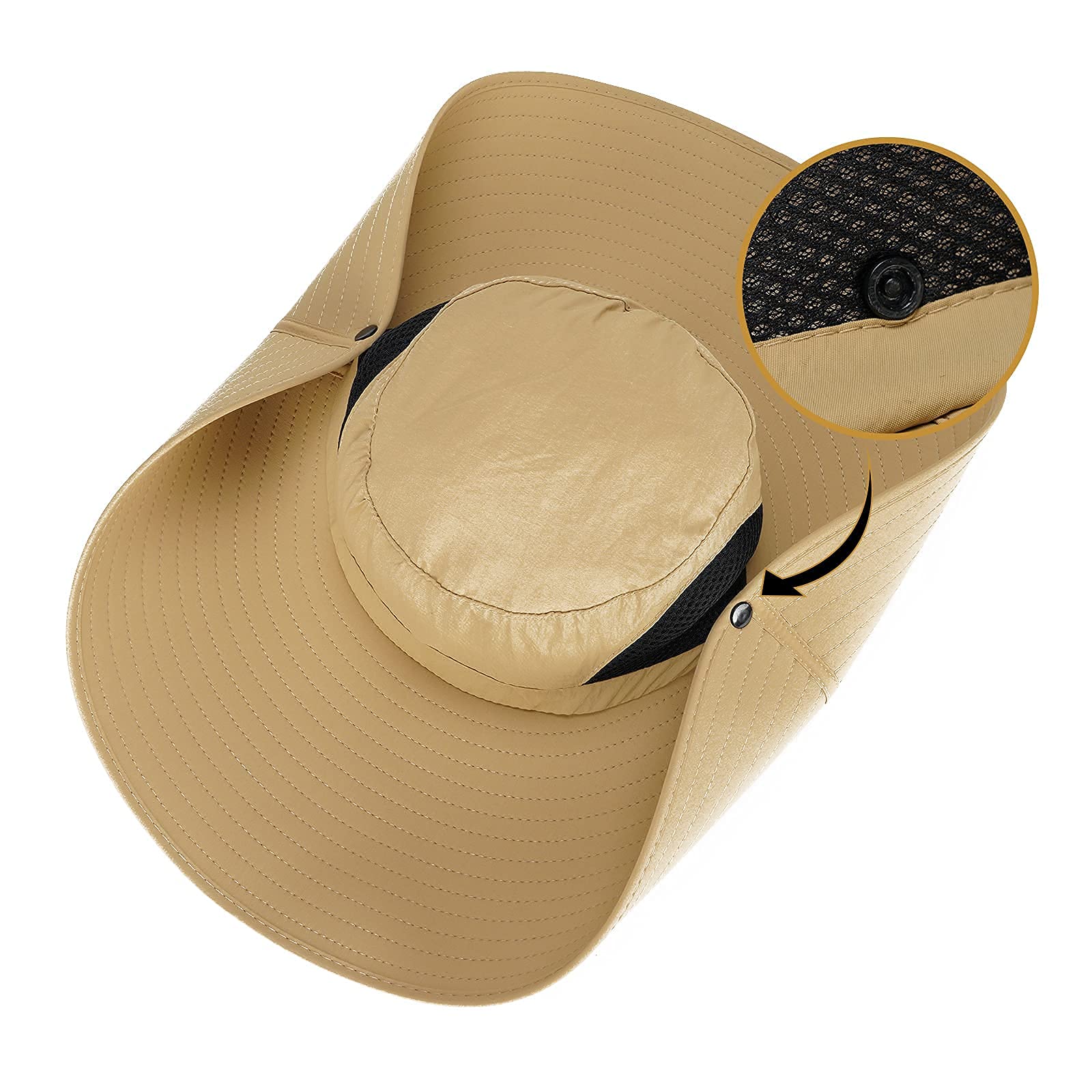 Leotruny UV-protection hat highlights UPF50+ sun defense for skin safety.