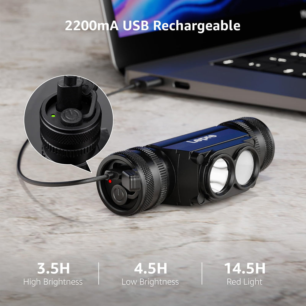 Lepro headlamp IP65 protection against water and dust during adventures