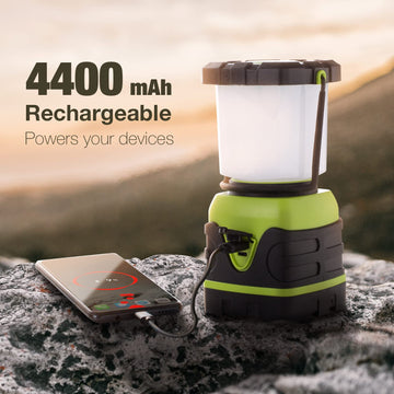 Lepro lantern rechargeable 3600mAh power bank keeps devices charged