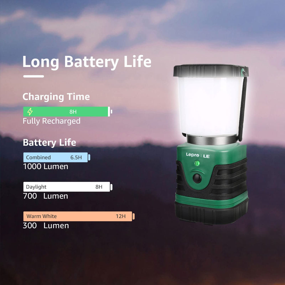 Lepro Lighting EVER lantern with 4400mAh power bank to charge devices on the go.