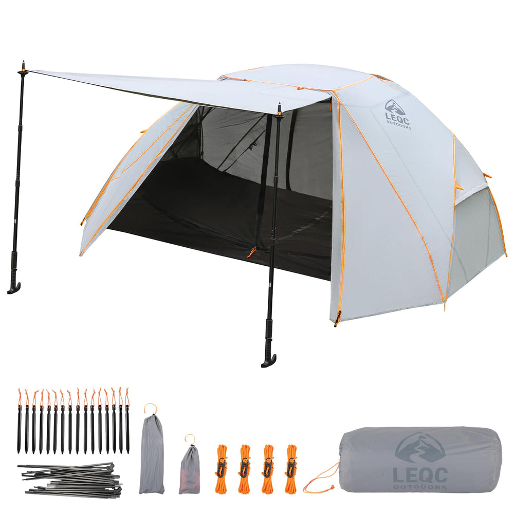 LEQC stable windproof tent exterior ready for gusty nights and storm-ready shelter.