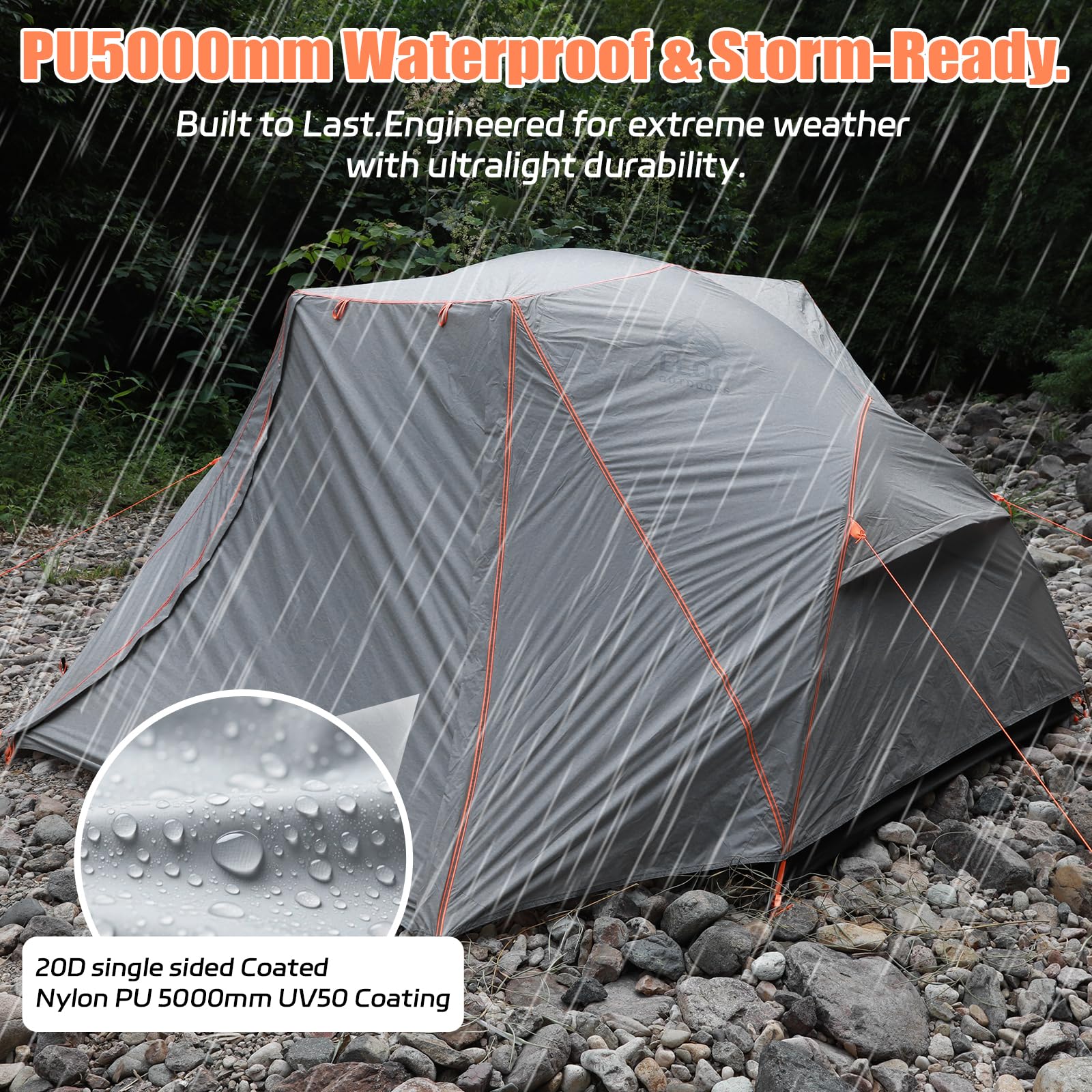 LEQC stable windproof tent inner mesh view for breathable comfort.