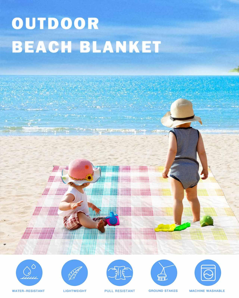 LEQIOLENNG Beach Blanket folds compactly for easy packing.