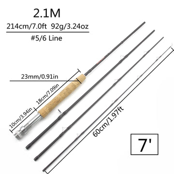 Lerutwis 7ft length rod offers balanced feel for river trout and panfish.