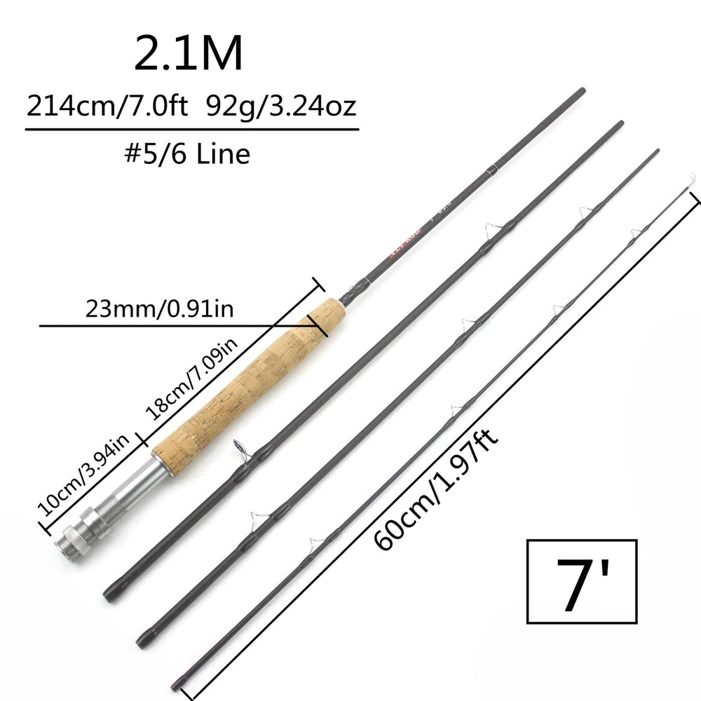 Lerutwis 7ft length rod offers balanced feel for river trout and panfish.