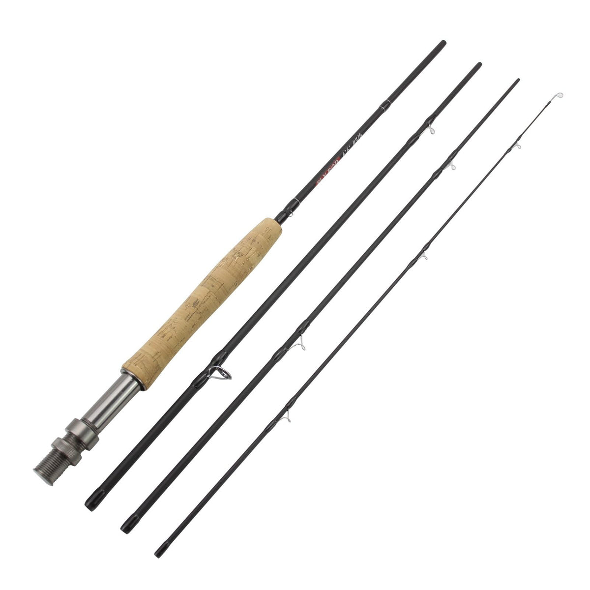 Lerutwis telescopic carbon fly rod in compact storage for travel fishing.