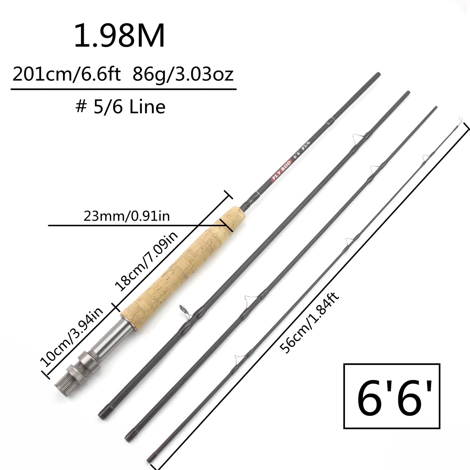 Lerutwis 2.40m fly rod extended for mid-length freshwater use