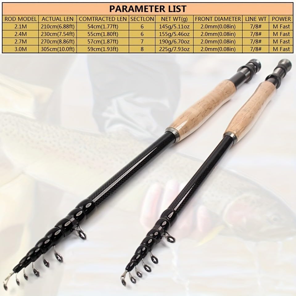 Lerutwis YG022 230cm telescopic fly rod for outdoor adventures