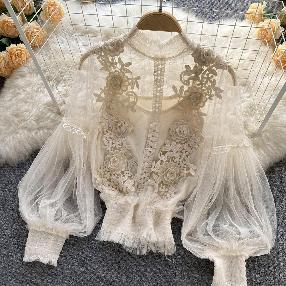 Letfool lace trim blouse care-friendly fabric and breathable comfort.