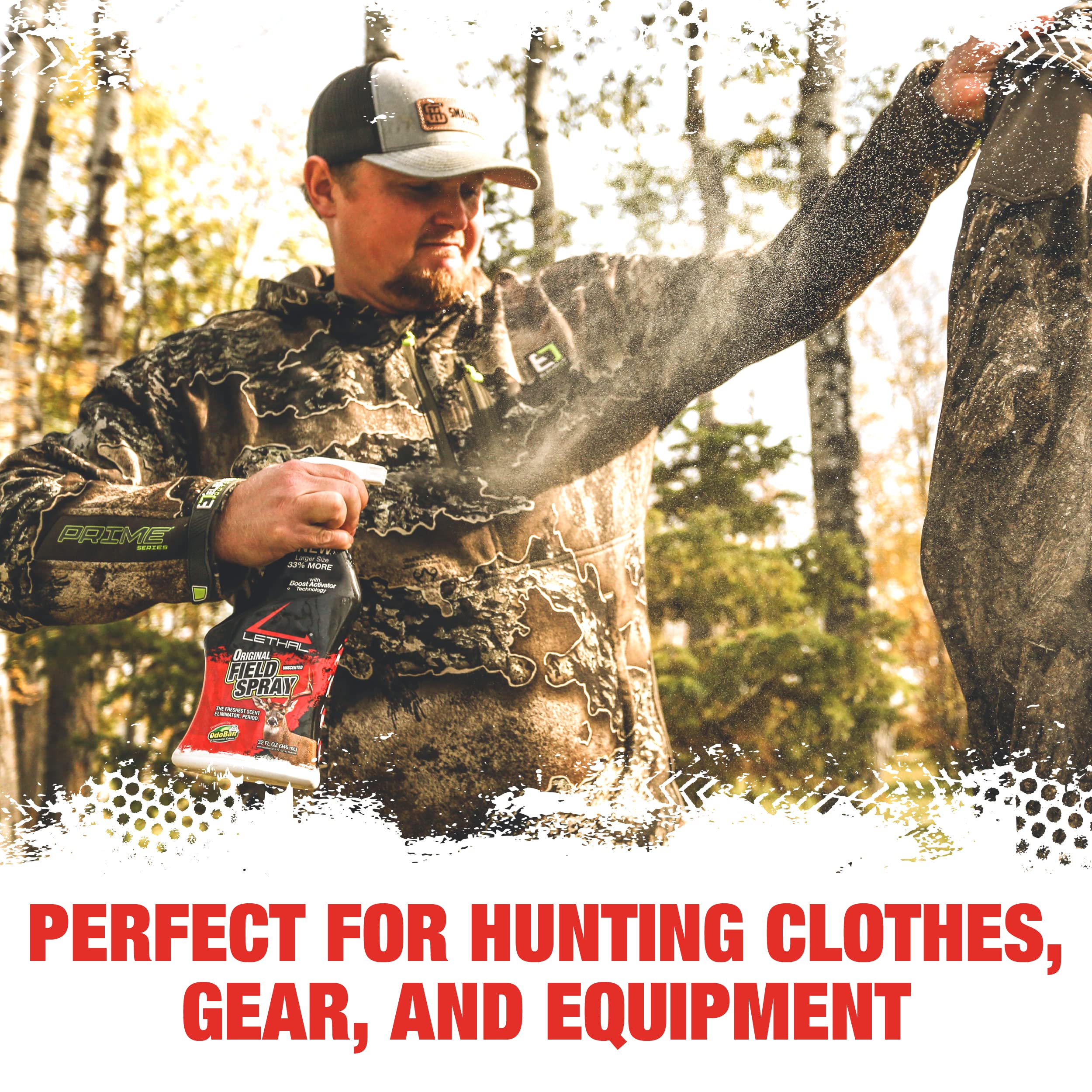 LETHAL Original spray on equipment aids concealment while tracking game.